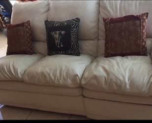 Beautiful White Italian Leather Sofa