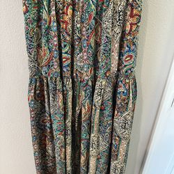 Emory Rose Multicolored Paisley Pattern Maxi Skirt, Size XL