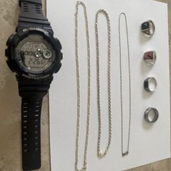 g shock watch and sterling silver 