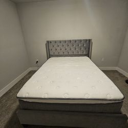 Queen size bed and mattress