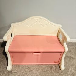 Vintage Little Tikes Pink/White Toy Box