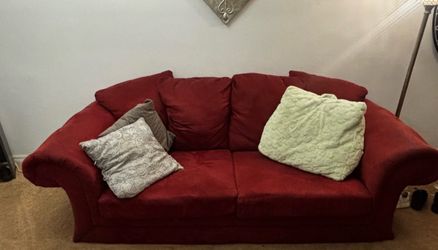 *****MUST GO**** Red Suede Couch