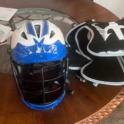 Lacrosse Helmet, Chest Pad, Gloves And Knee Pads 