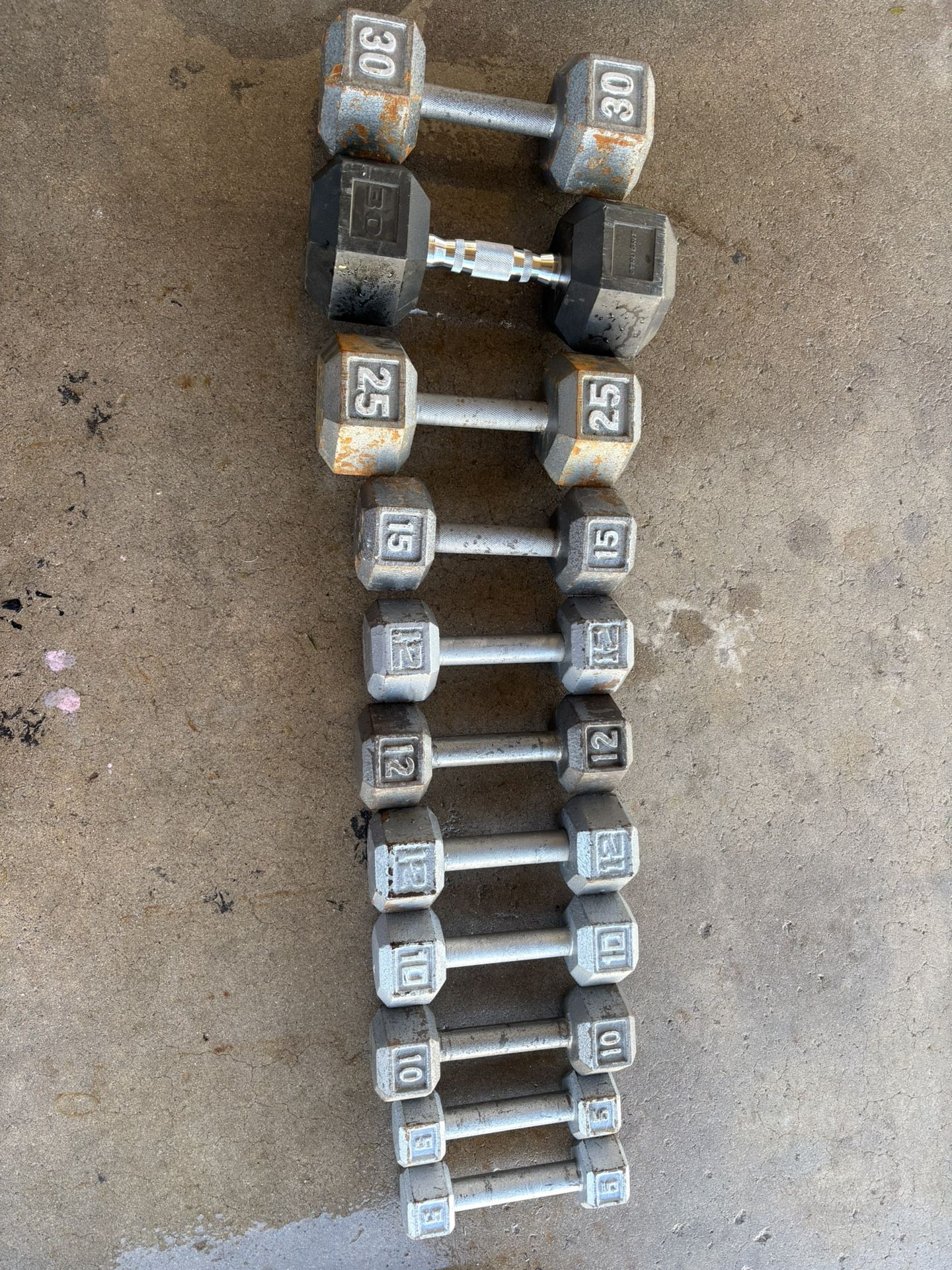 205 Pounds Dumbbells And Barbells