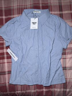 NEW Princess Polly Women Lift Off Button Up Top Blue - Size 10