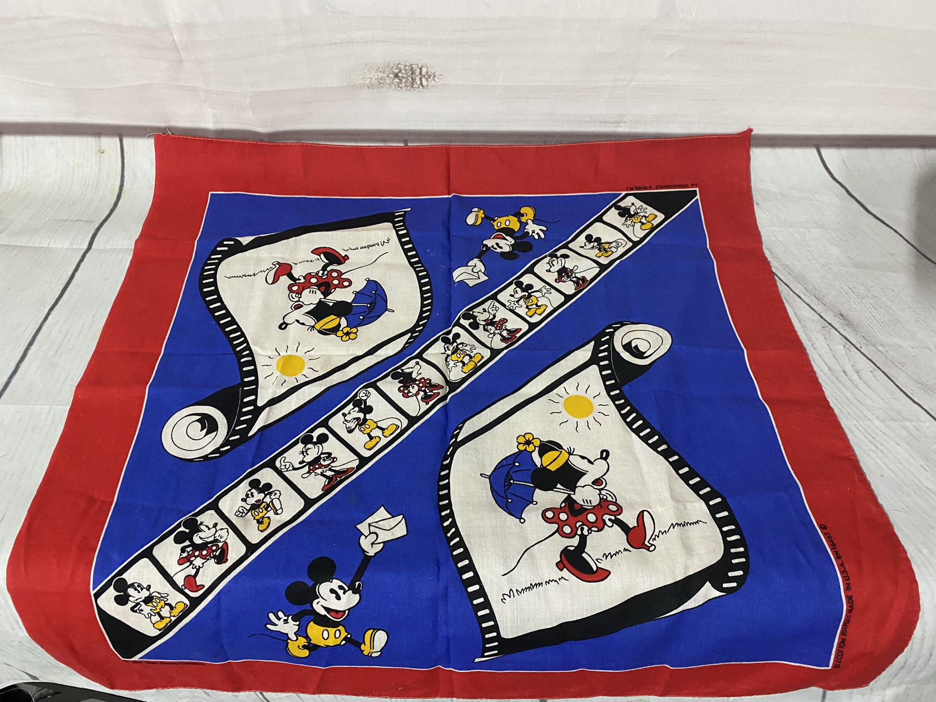 Mickey & Minnie Mouse 90's Bandana. The Walt Disney Co. by J.A Woronowicz. USA Can Deliver