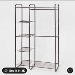 Clothes rack with shelves