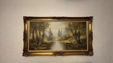 Josef Kugler (1(contact info removed)) Oil Painting -  Majestic Forest Landscape