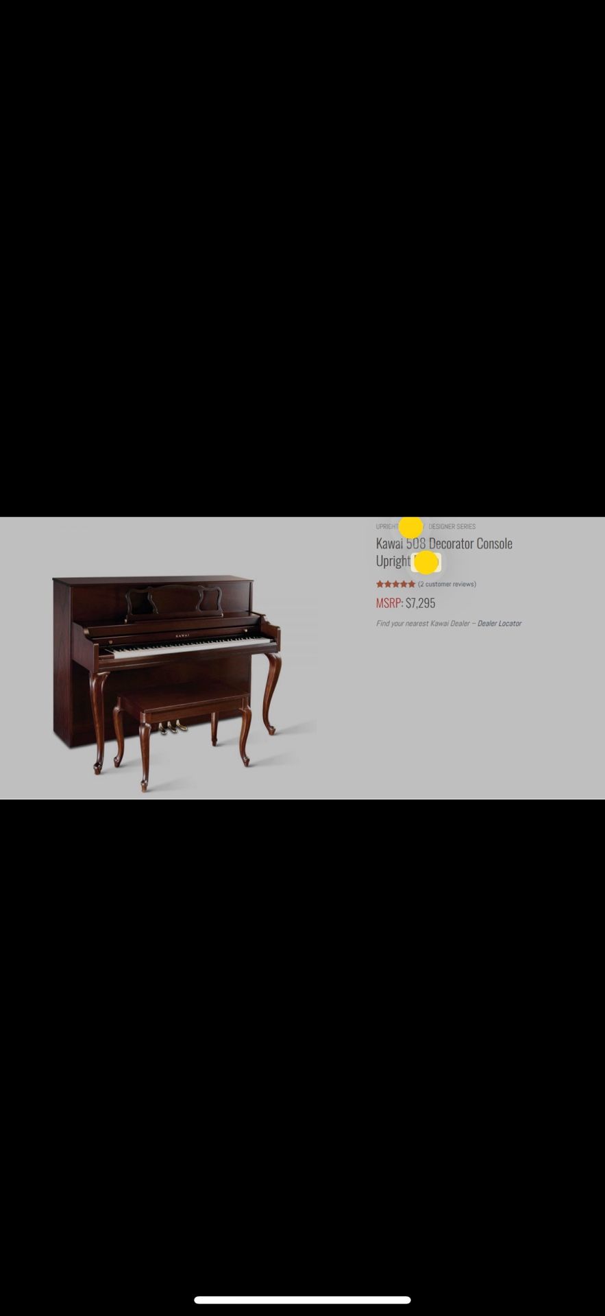 KAWAI 508 Decorator Console (Upright Piano)