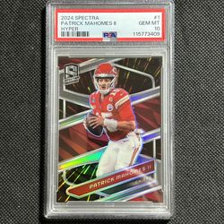 PATRICK MAHOMES II 2024 SPECTRA FOOTBALL HYPER PRIZM CHIEFS /75 PSA 10 GEM MINT
