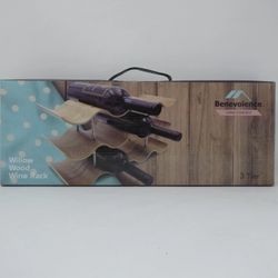 Willow Wood 3-Tier Wine Rack By Benevolence Home Decor Storage Stand