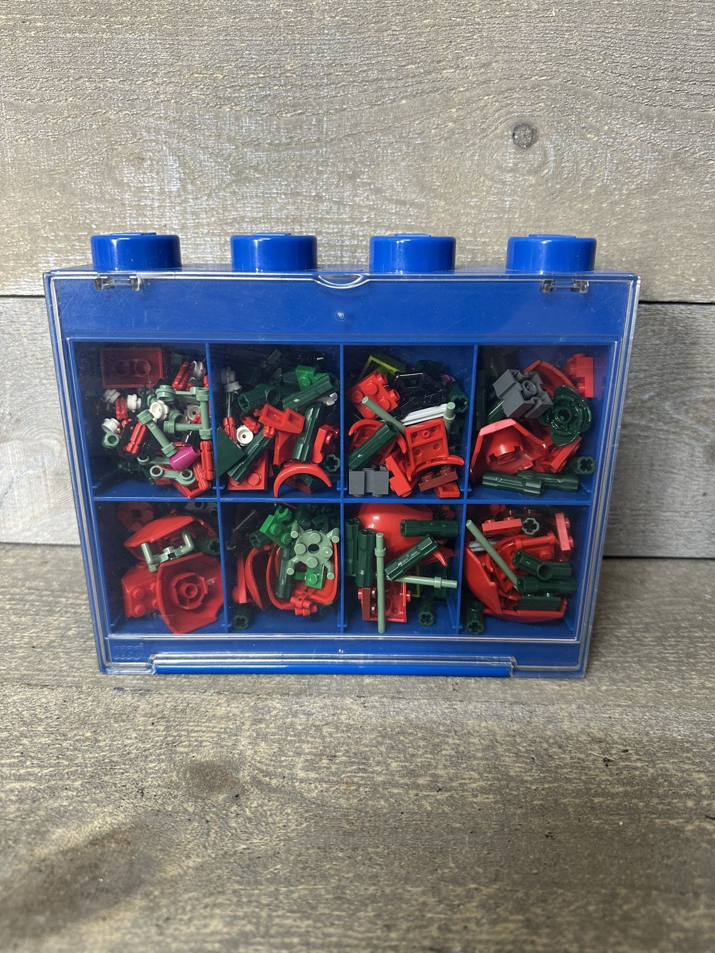 2013 LEGO Blue Stackable Storage Case 7" X 10" Full Of Pieces Retired