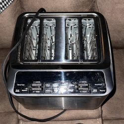 4-Slice standard slot Motorized 1800 W Grey Digital Toaster Like New Used Only Twice No Box