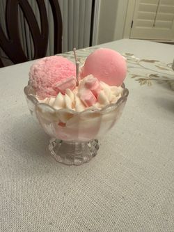 Handcrafted wax candle.