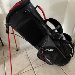 Tommy Armour EVO Golf Stand Bag Black & Red  6-Way Divider  Lightweight BackPack Strap