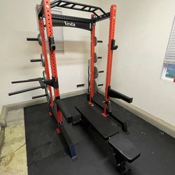 Vesta Fitness HR1000 | Adjustable Bench | 230lb Bumpers Olympic Weight | 7ft Olympic Barbell | Fitness | Gym Equipment | FREE DELIVERY 🚚 