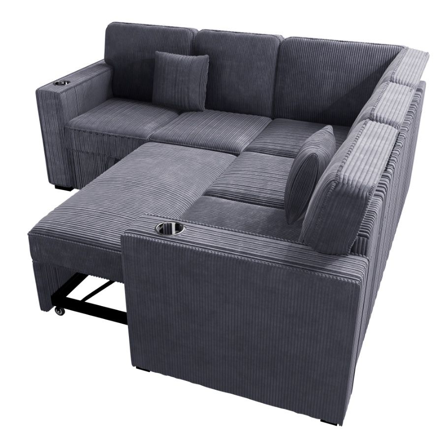 New 90x90 Sleeper Sectional Couch With Storage : Free Delivery