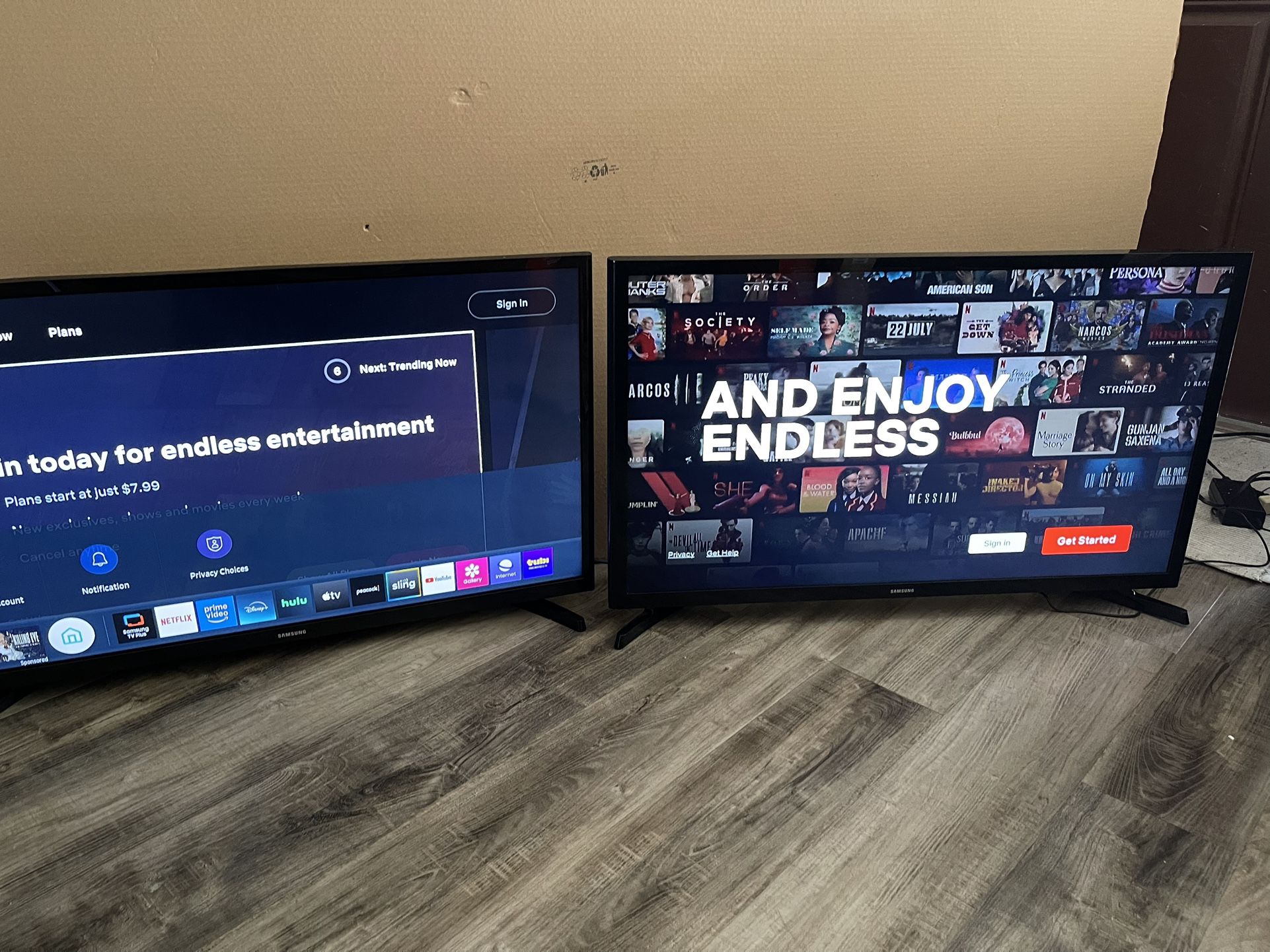 2 Samsung Smart TV’s 32” In Good Condition With Remote Control $50 EACH Firm On Price