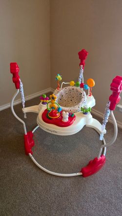 Dream On Me 2-in-1 Baby Activity Center & Bouncer Jumper, 360° Rotating Seat, 3-Height Adjustable, 12 Melodies with Lights & Interactive Toys, Promote