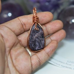 Charoite Hand Wrapped Pendant 