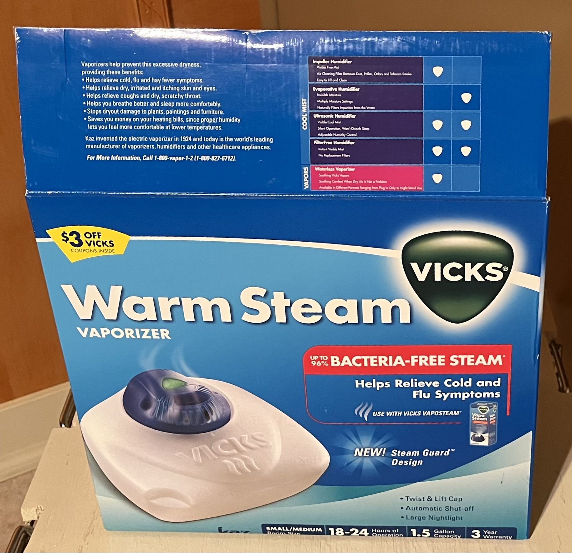 Vicks Warm Steam Vaporizer With Box And Instructions