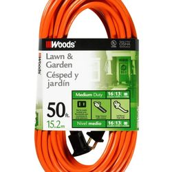 50FT OUTDOOR EXTENSION CORD 16/2 TWO-PRONG 