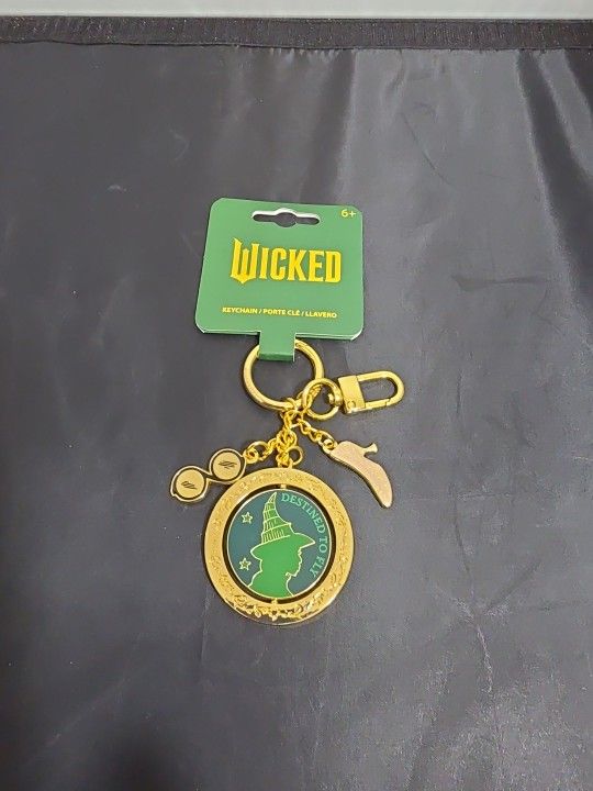 Loungefly Wicked Elphaba & Glinda Spinning Multi Charm Keychain NWT