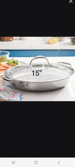 PAELLERA DE 15" DE ACERO INOXIDABLE TRI PLY PRINCESS HOUSE ⚘️ ⚘️  PRECIO FIJO