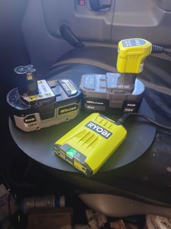 RYOBI ONE+ 4ah 18v batteries and inverter