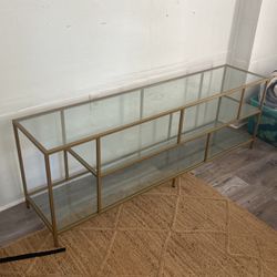 Gold Finish Glass Tv Stand Or Table 
