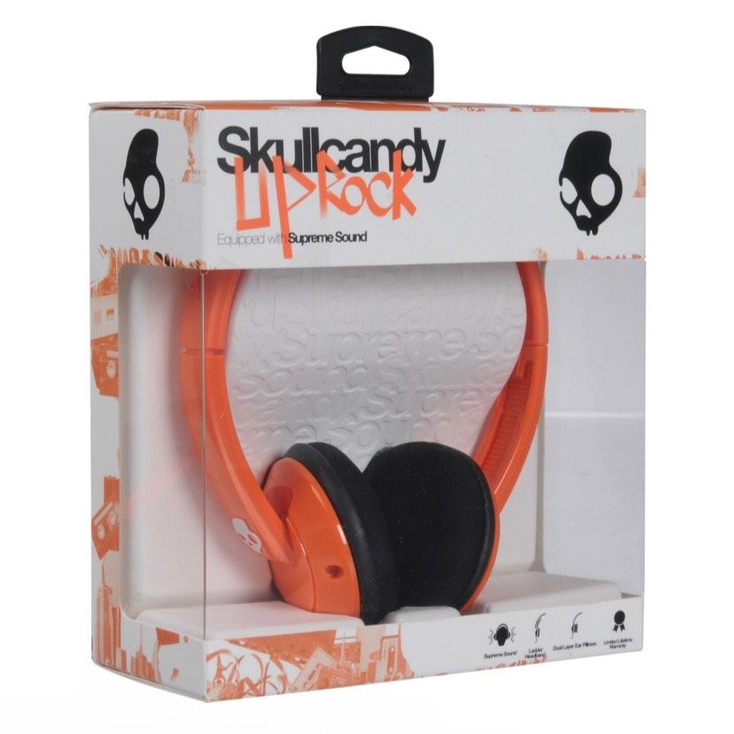 Lot of 4 Brand New Skullcandy Supreme Sound Uprock Headphones in Dark Orange