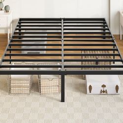Queen Bedframe 14"stoarge Space Metal Platform