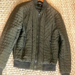H&M Men’s Olive Green Quilted Bomber Jacket