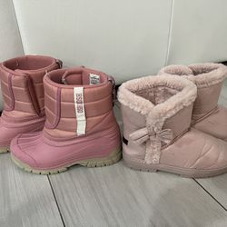Girls Winter Snow Boots Pink Size 1