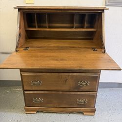 Vintage Traditional Drop-Front Secretary Desk