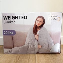 NEW Sedona House 20 lb Soft & Comfy Weighted Blanket | Relaxing Soothing Calming Bedding in Neutral Light Pale Grey 48 x 72 inches