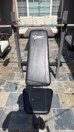 Fitness Gear weight bench w/bar & weights