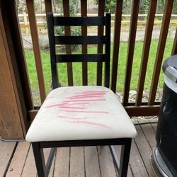 Black IKEA Chair With Beige Cover 