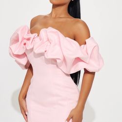 Fashion Nova Pink Dress / Puff pink women Dress/ Vestido Rosa