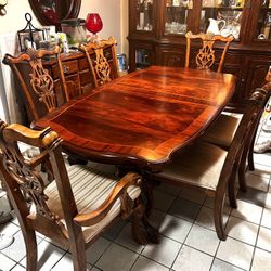8 Chairs, Table and Cabinet w- Table Cover