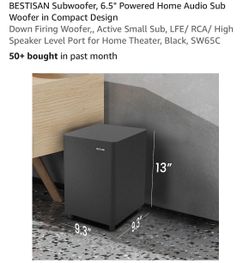 BESTISAN 6.5" Compact Powered Subwoofer SW65C