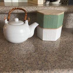 Tea Pot And Tea Jars 