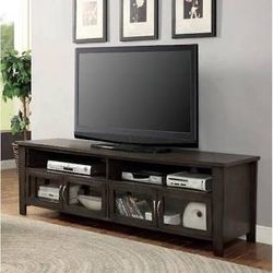 70” Dark Grey Wood Ent Center 