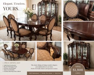 Elegant 9-Piece Solid Wood Dining Room Set