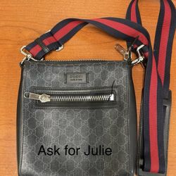 Gucci Messenger Bag Black/Gray Canvas 107808-1 JE 