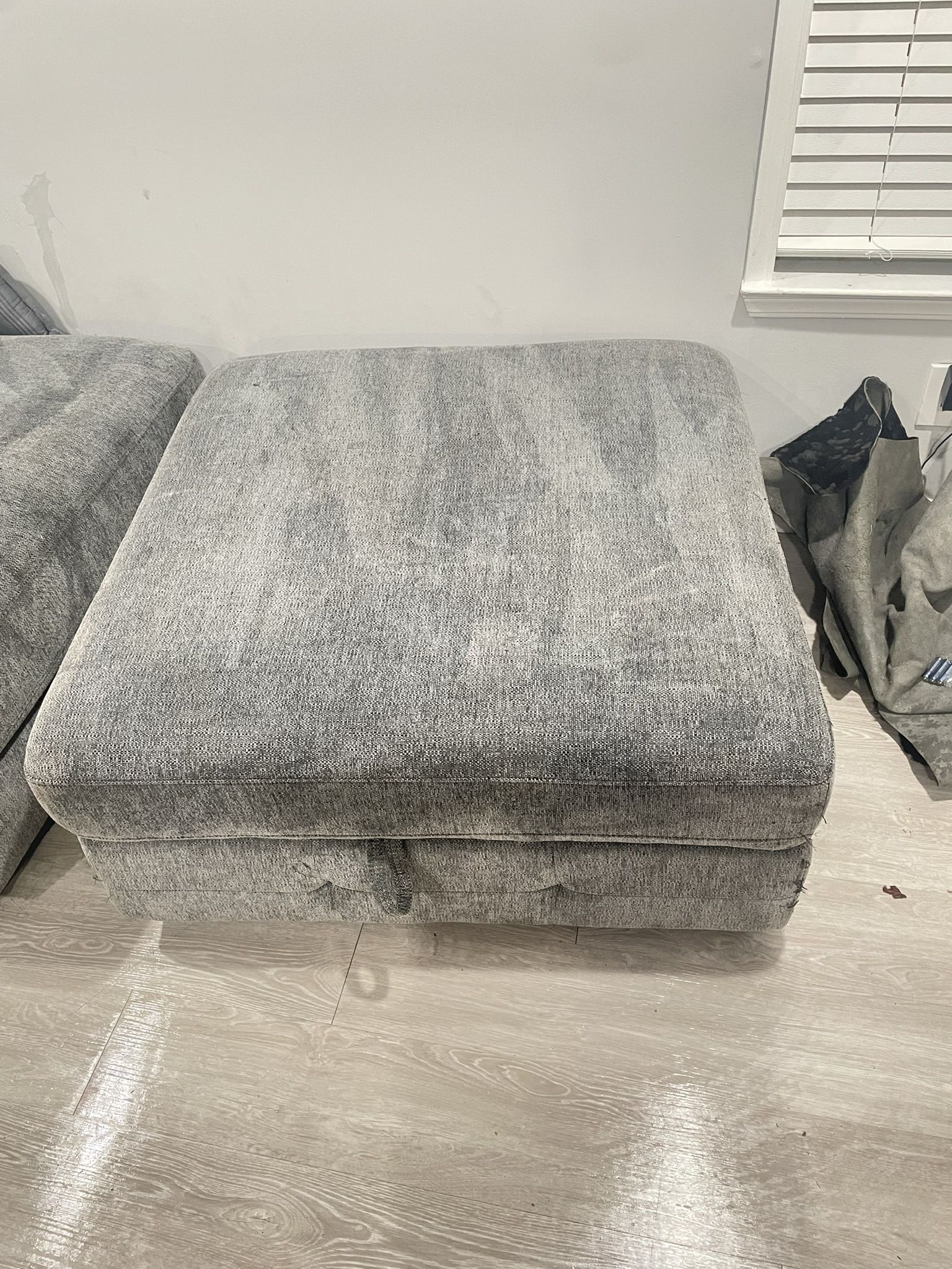 Grey Storage Ottoman
