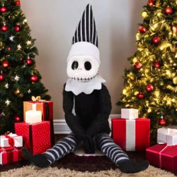 The Nightmare Before Christmas Jack Skellington Posable Elf Doll, Holiday Decoration 🎄🖤✨️