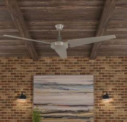 Hampton Bay 60” Industrial Indoor/Outdoor Ceiling Fan – Brushed Steel