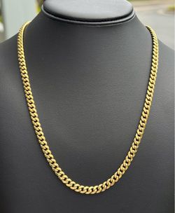 Jewelry 14k Hollow Yellow Gold Cuban link 22.00” Chain necklace 19.10 grams 5.50mm