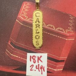 18K Solid Gold Pendant For Wedding 2.4Gr